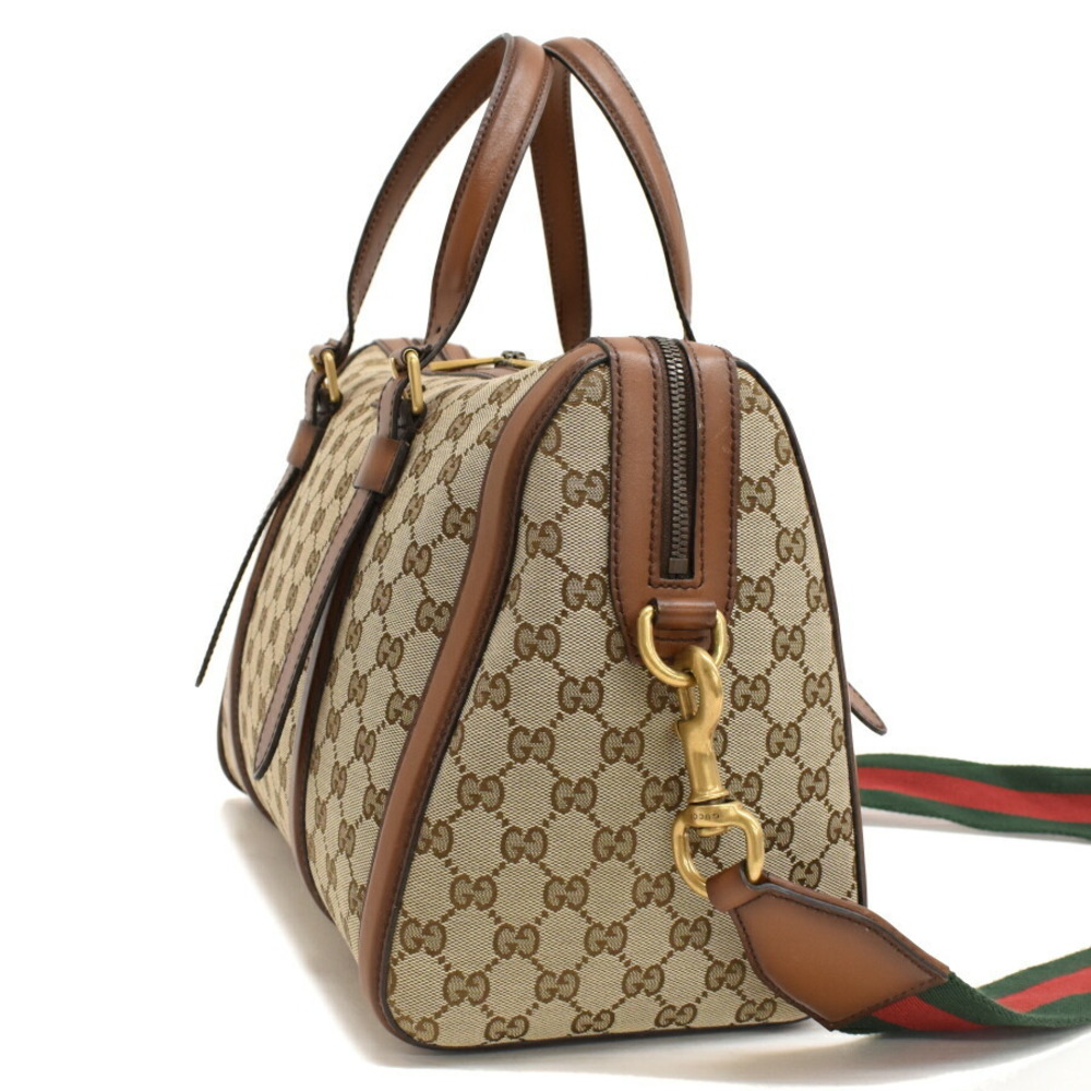 Gucci Boston Bag Canvas Ladyweb Beige - Picture 2 of 8